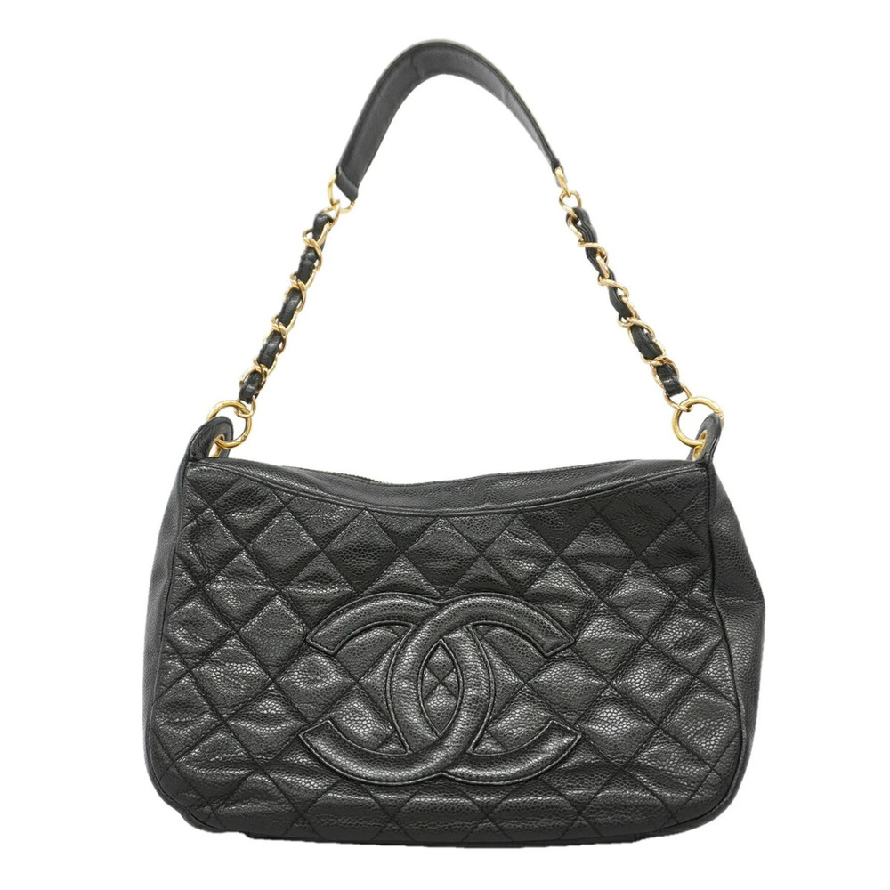 Chanel Matelassé Chain Shoulder Bag, Caviar Leather, Black, Women's, P3618452